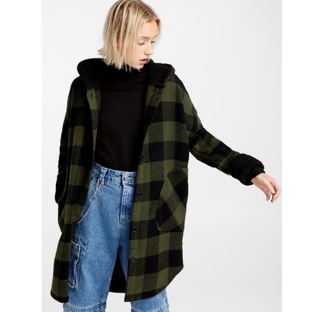 RDI green Buffalo checkered shacket womens small